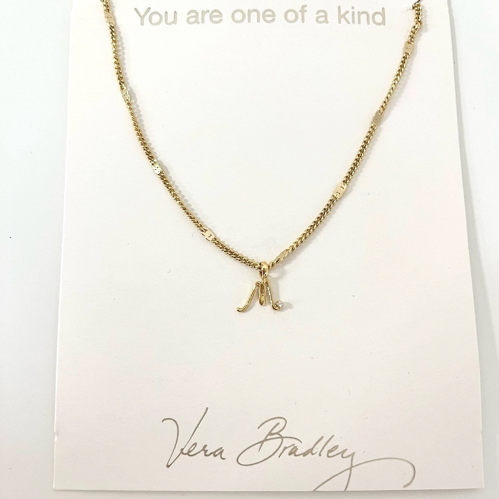 Vera Bradley Gold Initial M Pendant Necklace